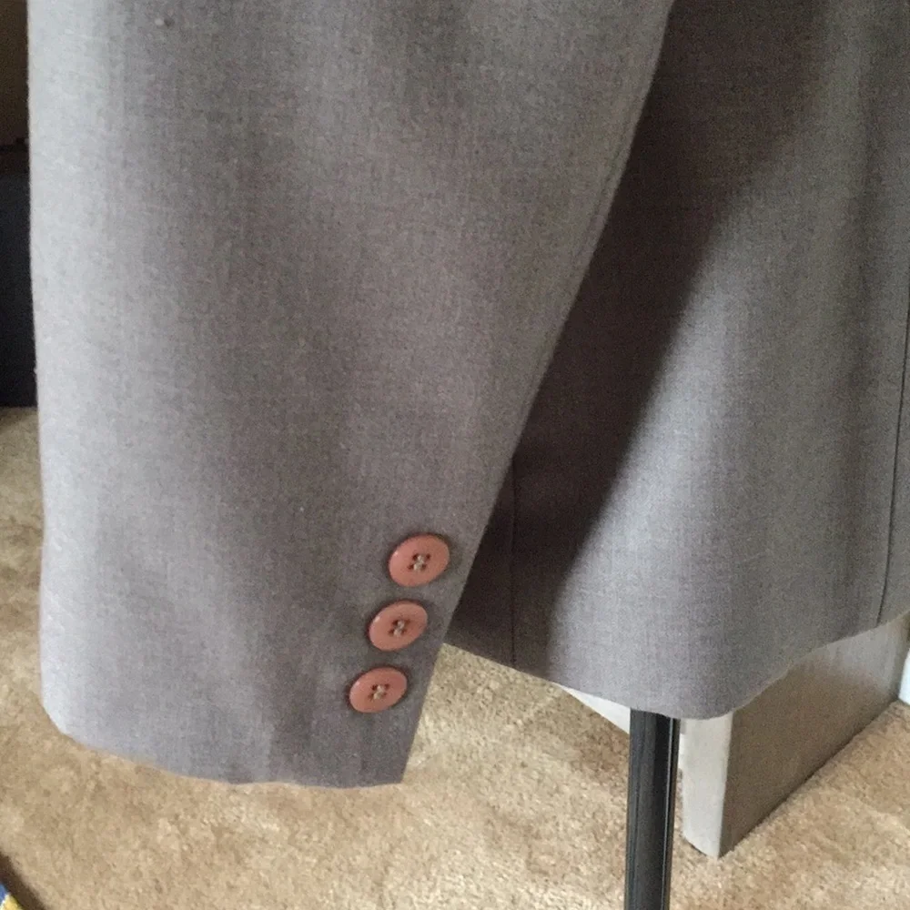 Kasper Jacket Blazer Women Size 6P Taupe Tailored Detailed Stitching - Picture 8 of 15